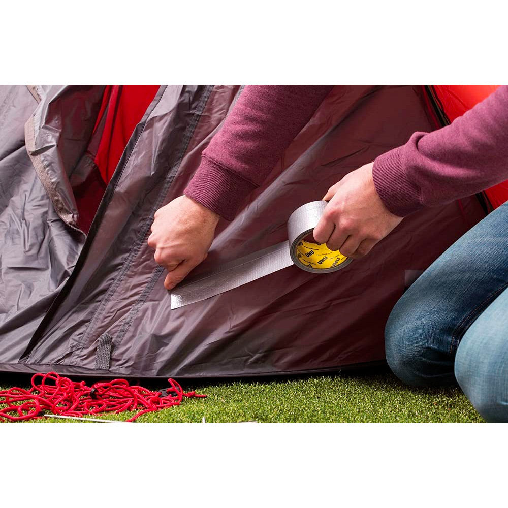 UHU Rollafix power repair - Ruban adhésif toilé waterproof pour réparer, consolider, colmater, connecter, noir, 10mx 50mm