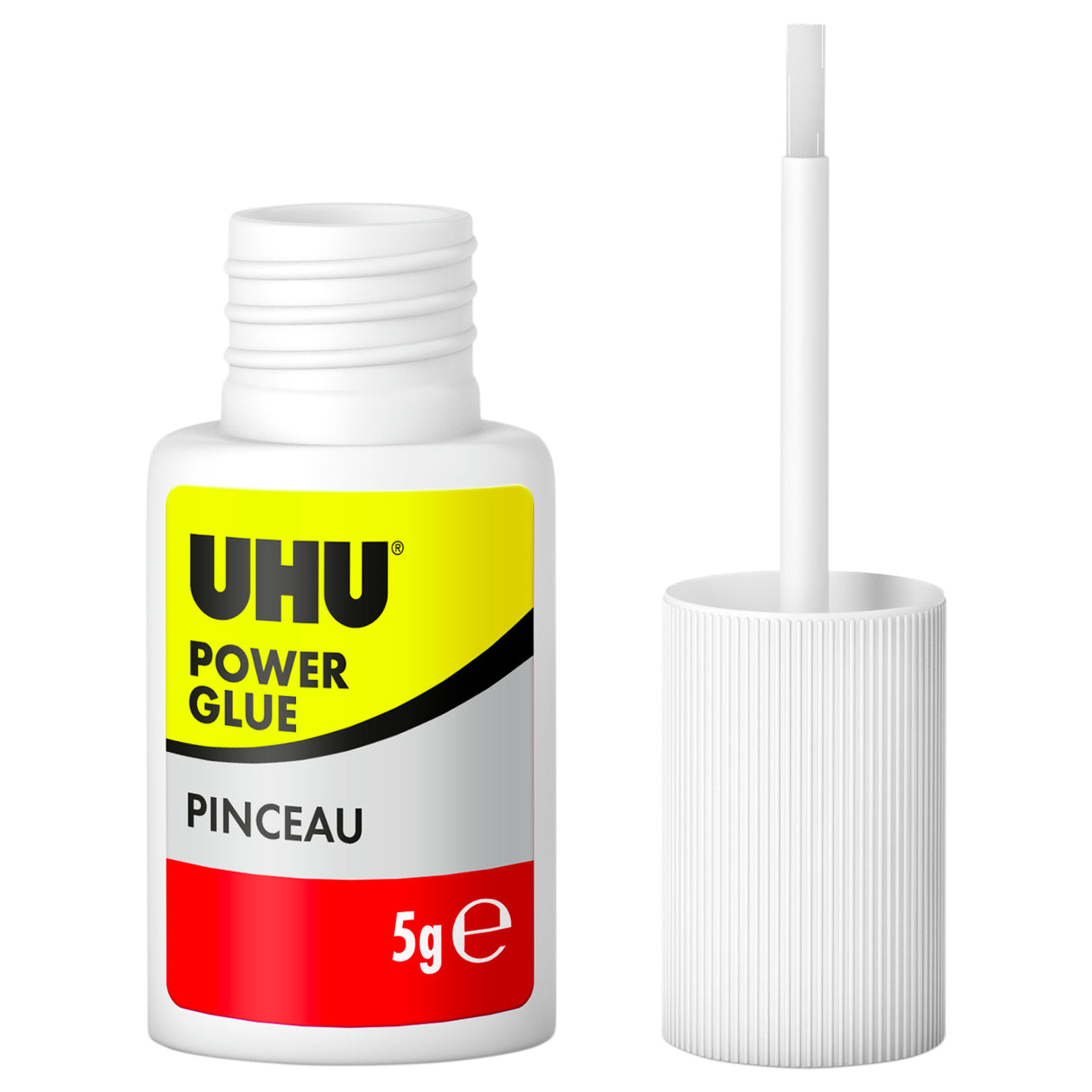 UHU Power glue liquide pinceau - colle extra forte, instantanée, sans solvants, transparente, pinceau applicateur intégré, tubes 5g
