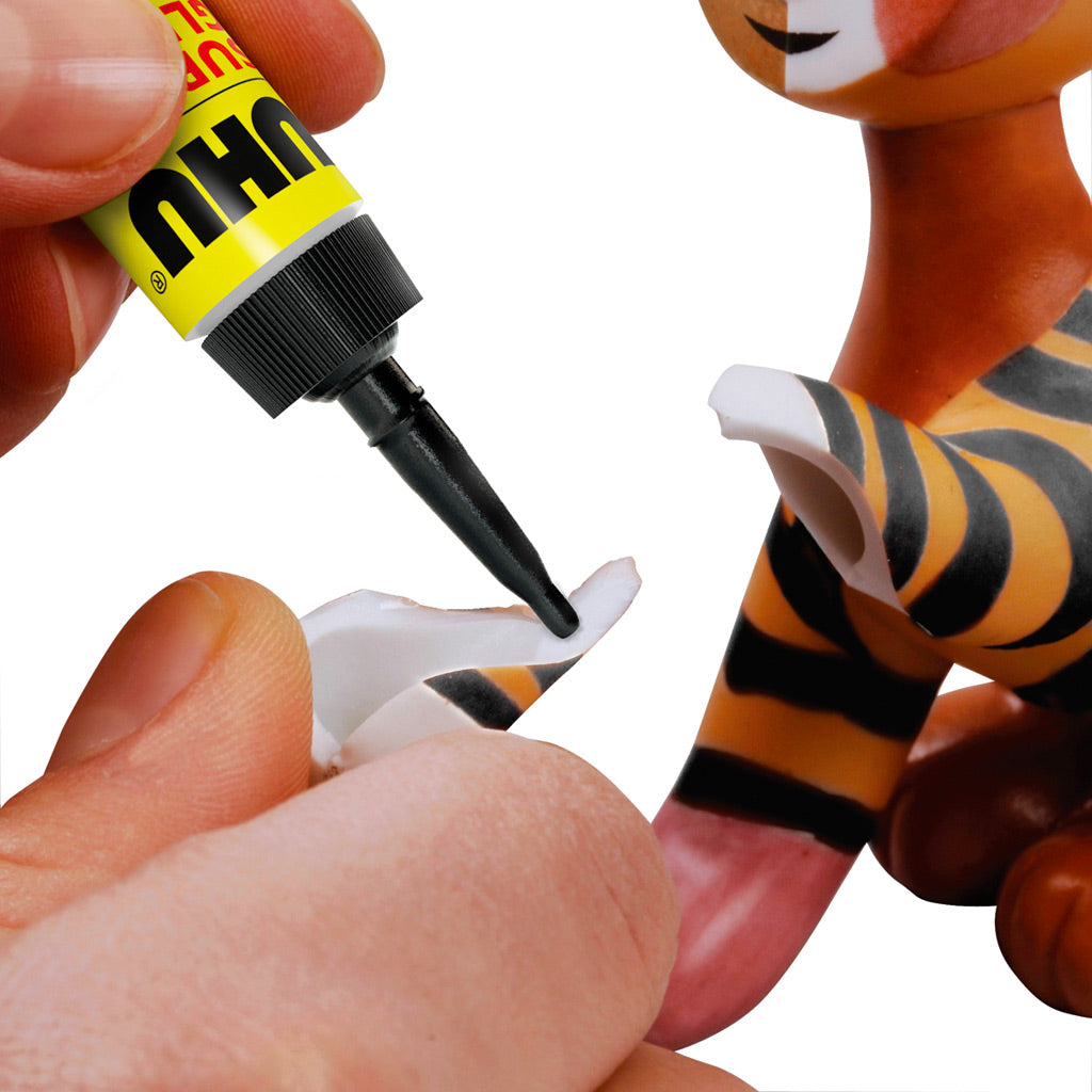 UHU Power glue gel - Colle instantanée ultra rapide et forte, ne coule pas, sans solvants, transparente, tubes 2x3g