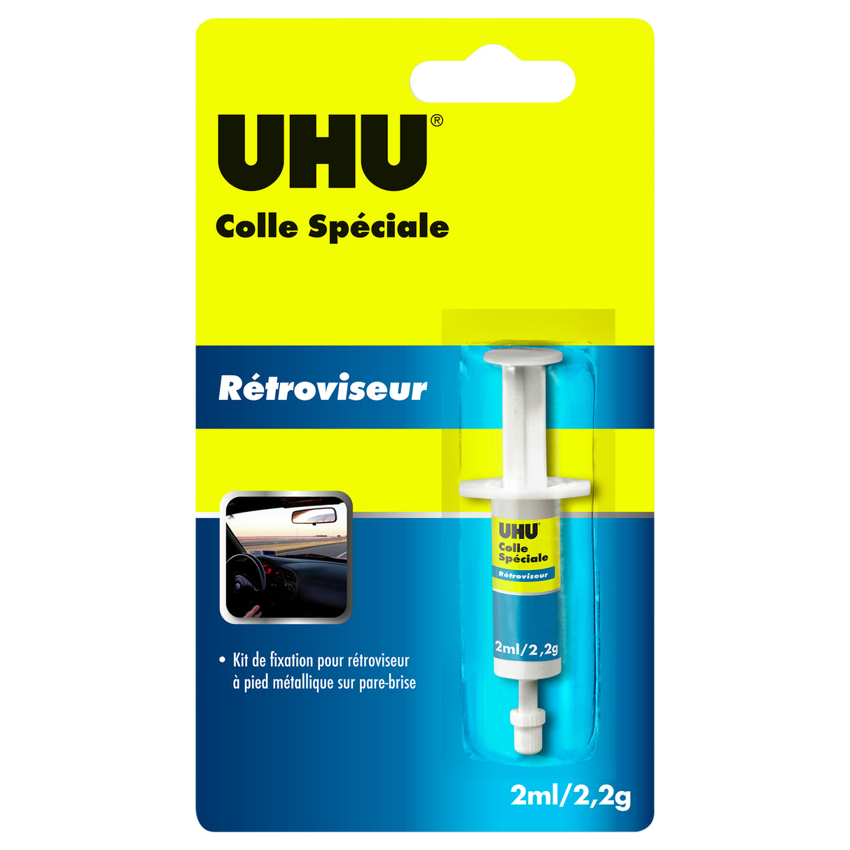 UHU Colle spéciale rétroviseur - colle forte pour voiture, rétroviseur, résiste aux vibrations, tube 2g