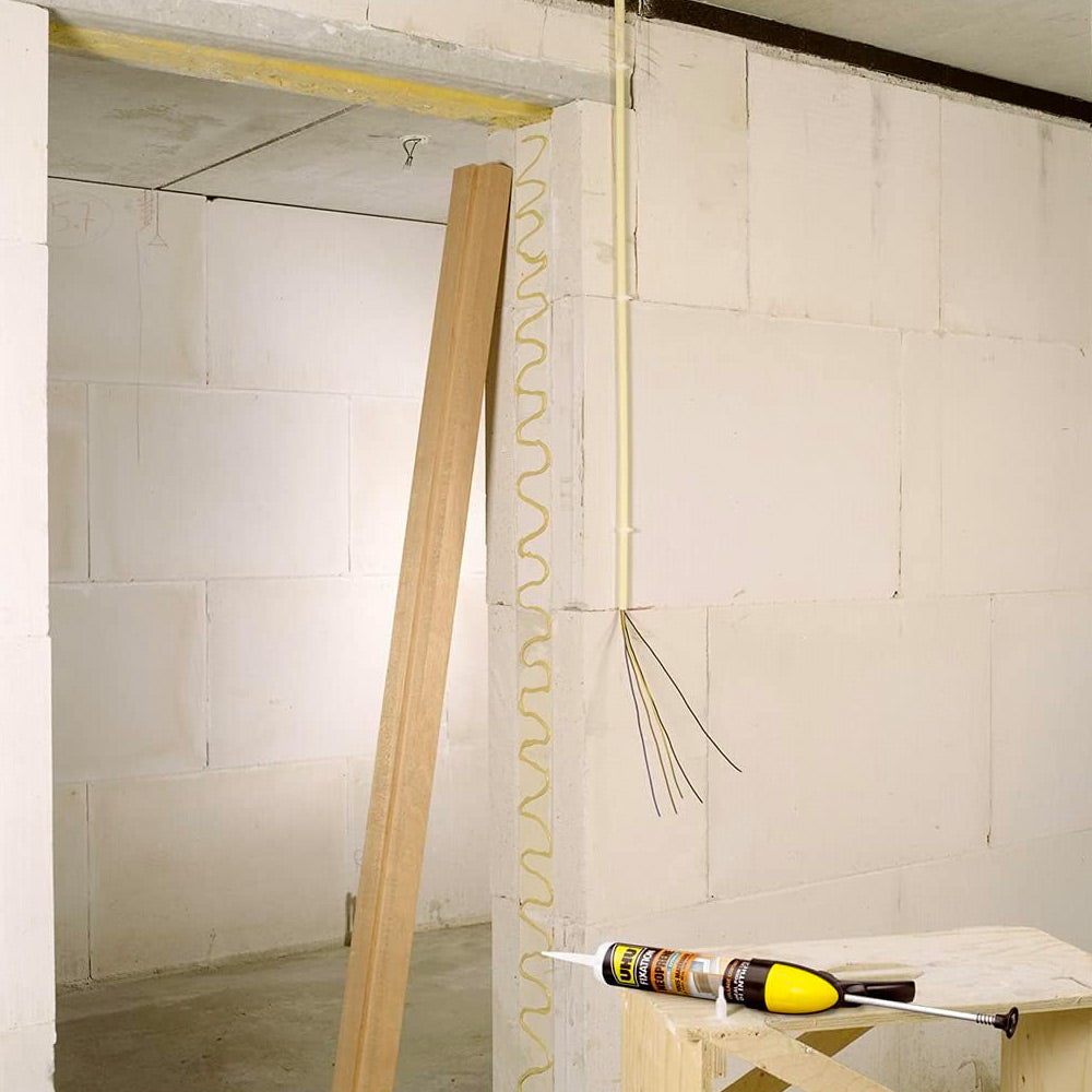 UHU Fixation néoprène - Colle extra forte & rapide pour une fixation facile et solide de toutes sortes de matériaux, beige, cartouche 350g