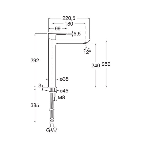 ROCA Mitigeur de lavabo taille XL Ona