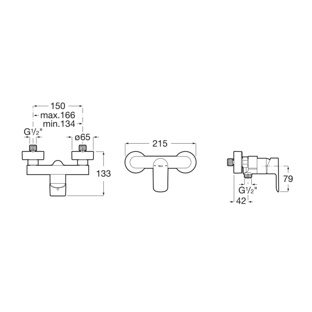 ROCA Mitigeur de douche mural Cala