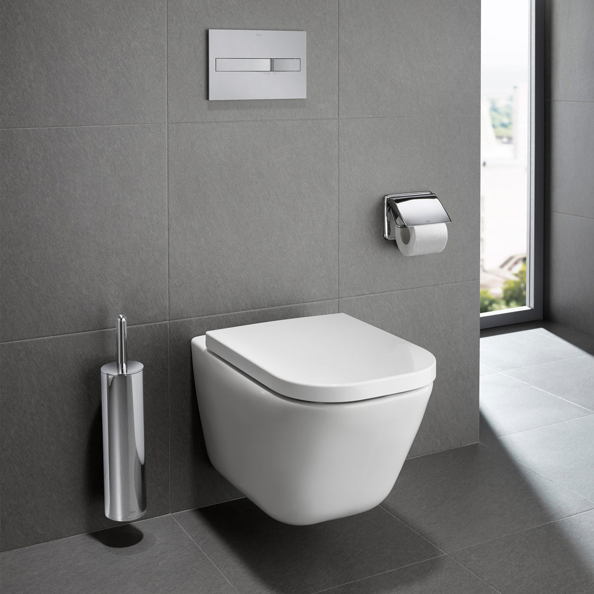 ROCA Pack WC suspendue sans bride avec abattant frein chute The Gap A34H47L000