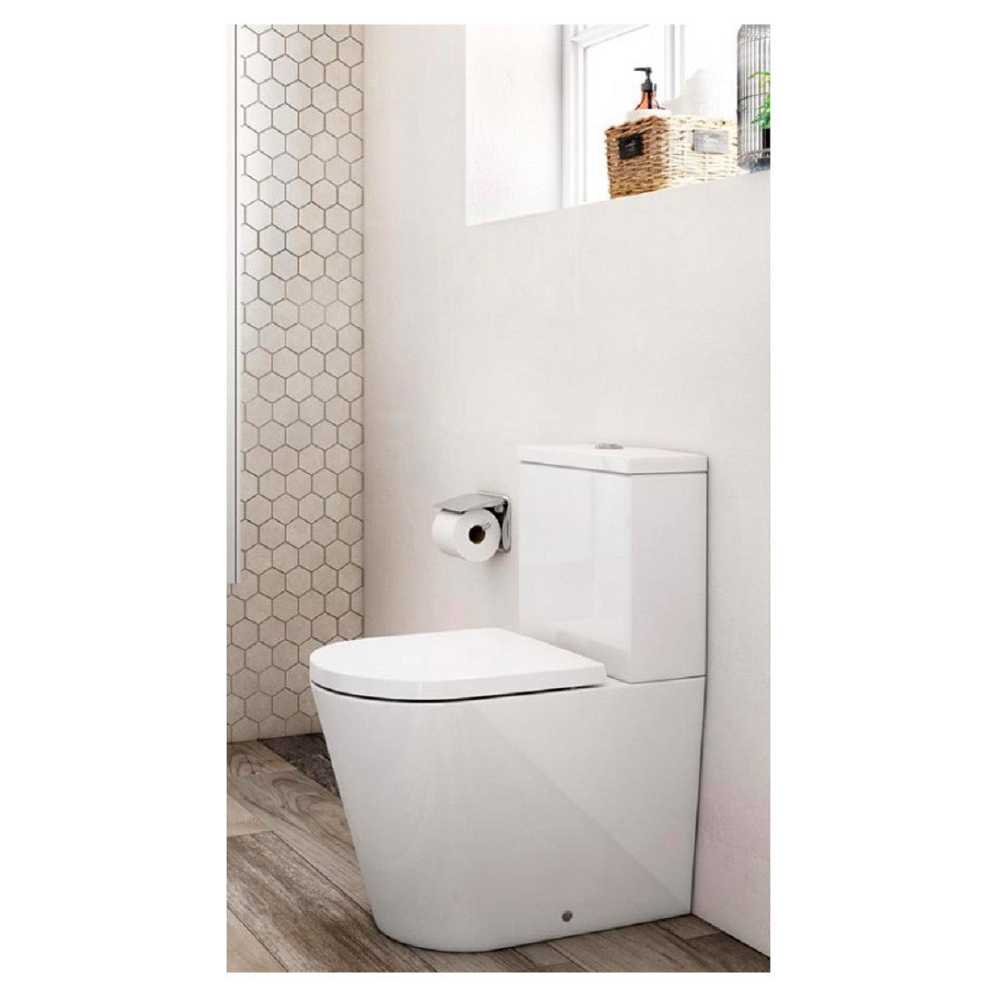 WC blanc marque Roca, cuvette céramique, design moderne pour salle de bain