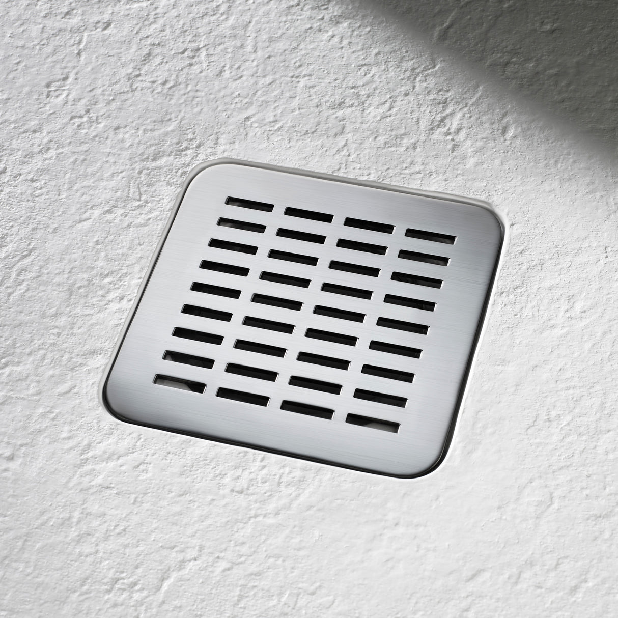ROCA Receveur de douche carré Stonex antidérapant et découpable avec grille acier inox POLO+