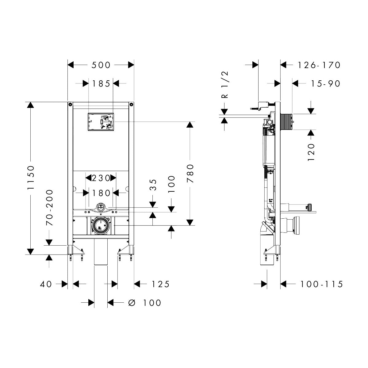 Bâti-support iFrame universel autoportant NF pour WC suspendu