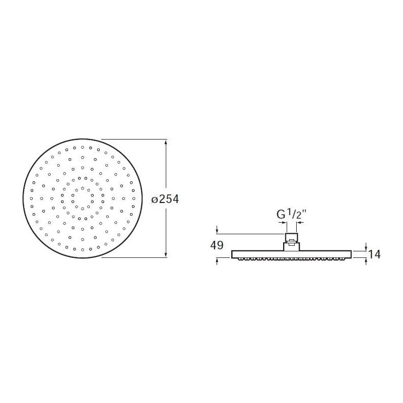 ROCA Tête de douche ronde 25 cm Rainsense