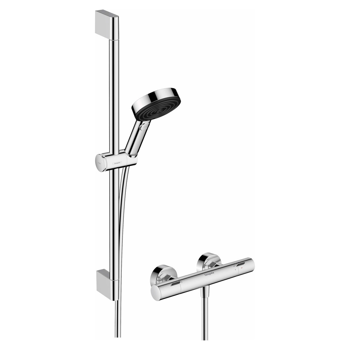 HANSGROHE Set de douche 105 3 jets Pulsify Select S EcoSmart avec barre, flexible et thermostatique Ecostat Fine C3 24242000