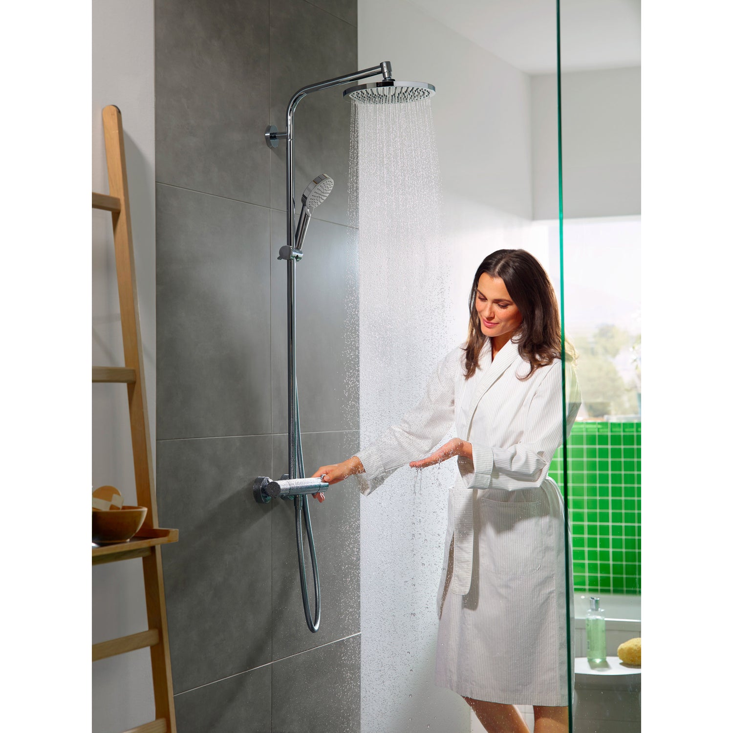 HANSGROHE Colonne de douche 240 1 jet Crometta EcoSmart avec mitigeur thermostatique 27268000