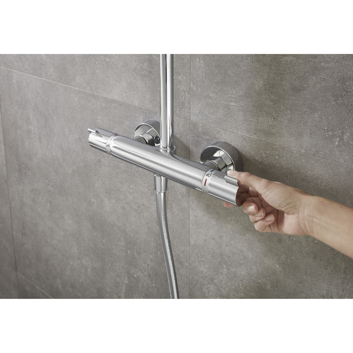 HANSGROHE Colonne de douche 220 1 jet Croma EcoSmart avec mitigeur thermostatique 27188000