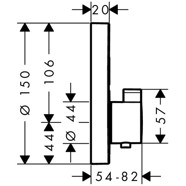 HANSGROHE Set de finition pour mitigeur thermostatique ShowerSelect S 15743000