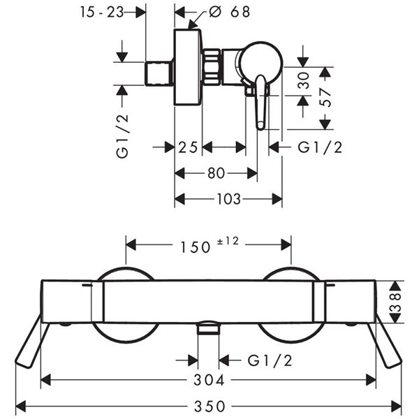 HANSGROHE Mitigeur de douche Ecostat Comfort Care 13117000