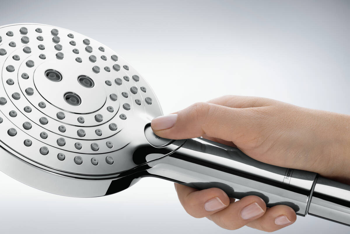 HANSGROHE Set de douche 120 3 jets Raindance Select S PowderRain avec barre Unica'S Puro, flexible et porte-savon 27654000