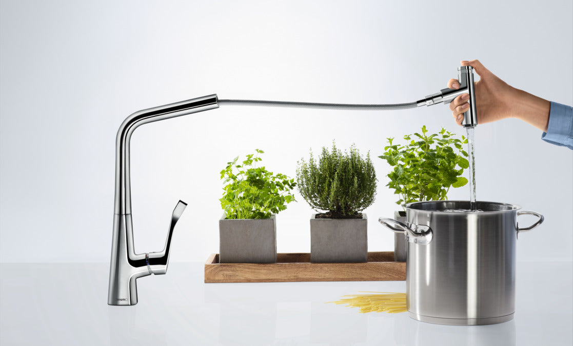 HANSGROHE Mitigeur de cuisine 320 2 jets Metris Select M71 avec douchette extractible 73820000