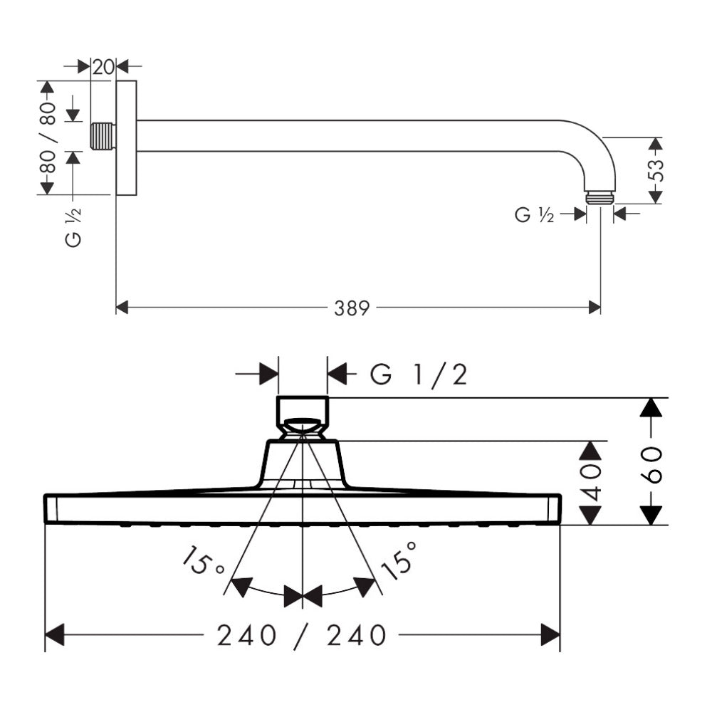 HANSGROHE Pack encastré Crometta E avec mitigeur thermostatique Ecostat Square 26998000