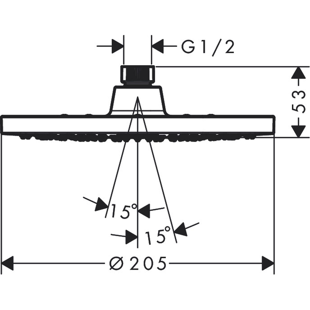 HANSGROHE Douche de tête 200 1 jet Vernis Blend EcoSmart 26277000
