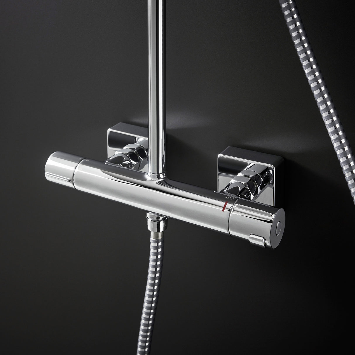 HANSGROHE Colonne de douche 230 1 jet EcoSmart avec mitigeur thermostatique de douche Vernis Shape 26097000