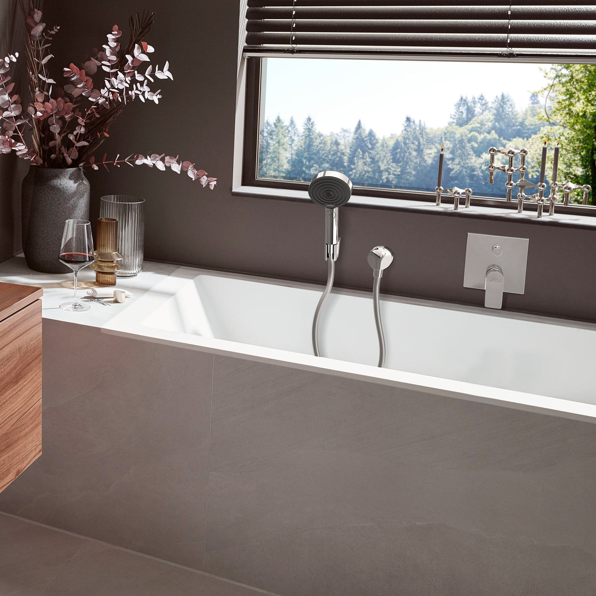 HANSGROHE Set de douche 105 3 jets Porter Pulsify Select S avec flexible et support mural
