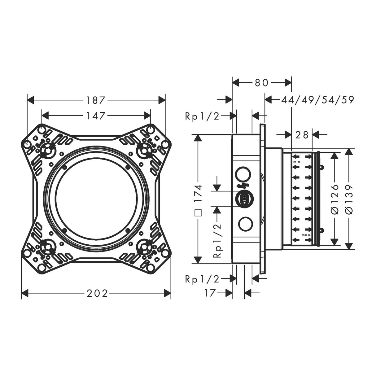HANSGROHE Corps d'encastrement iBox universal 2 01500180