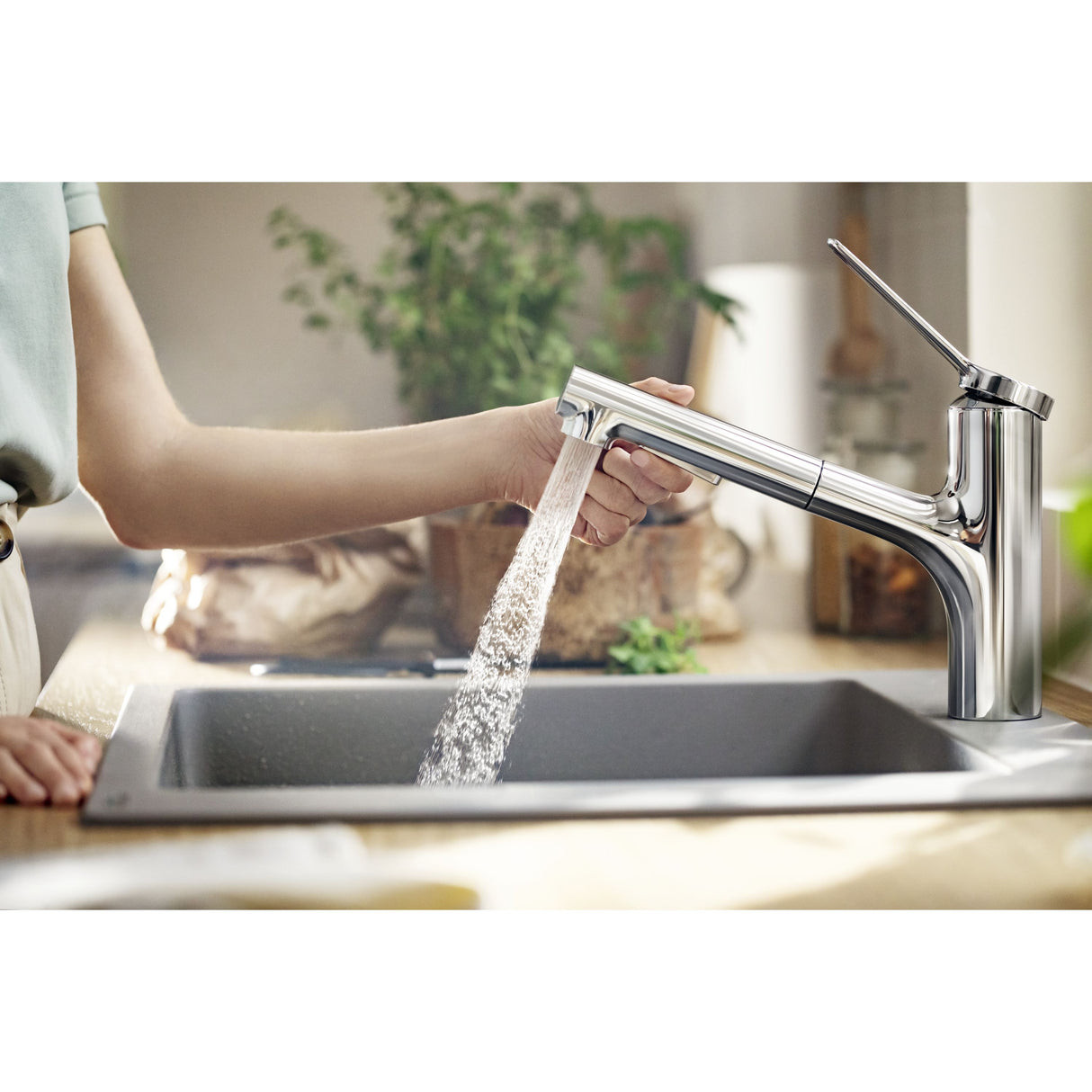HANSGROHE Mitigeur de cuisine 150 2 jets Zesis avec douchette extractible