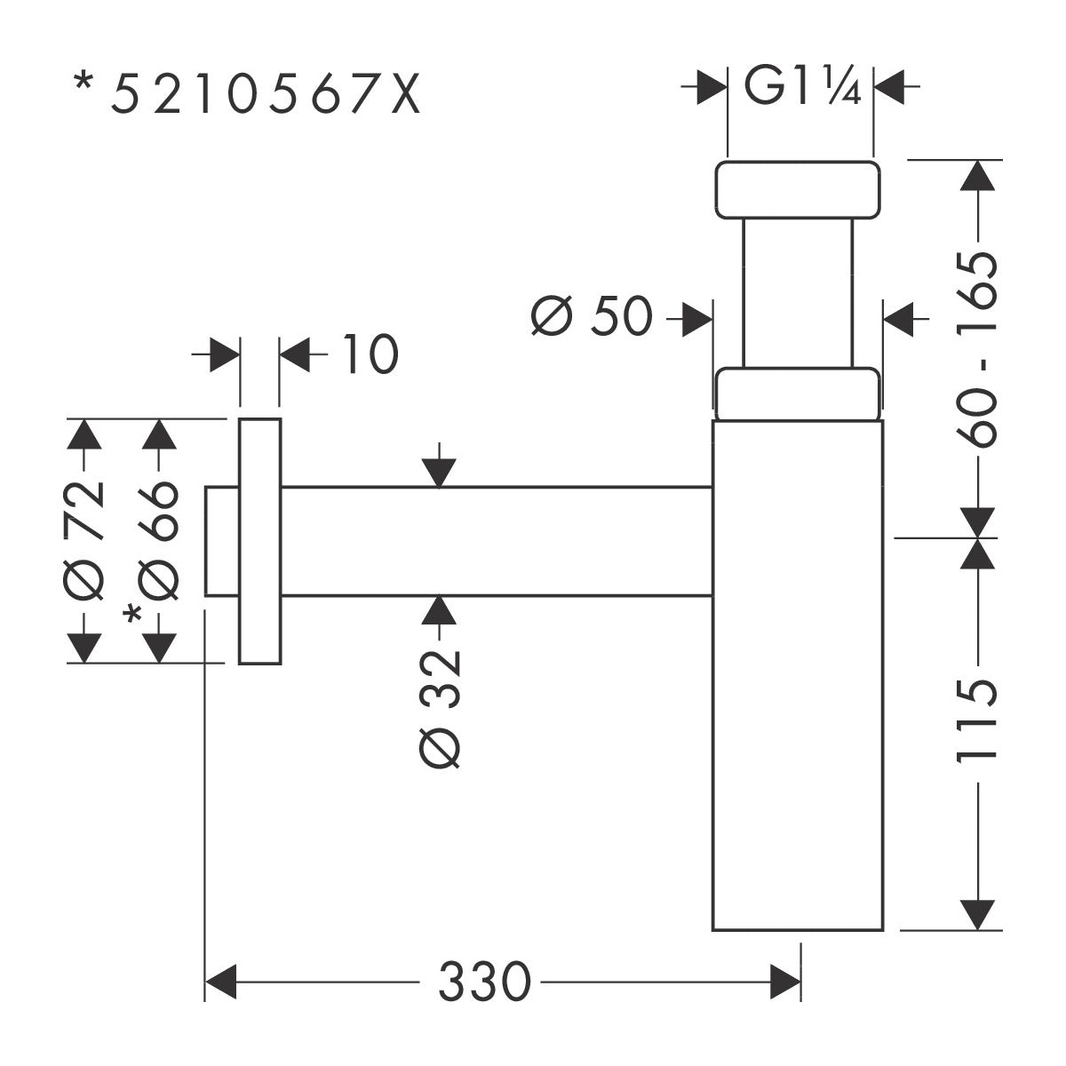 HANSGROHE Siphon design Flowstar S 52105140