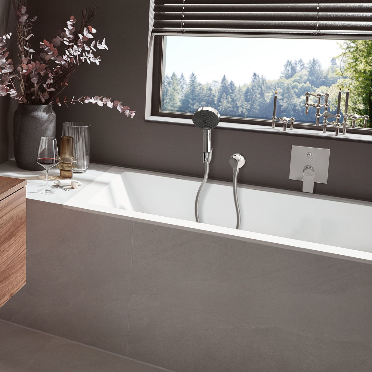 HANSGROHE Ensemble support mural et douchette 105 3 jets Pulsify Select S Relaxation avec flexible 125 cm