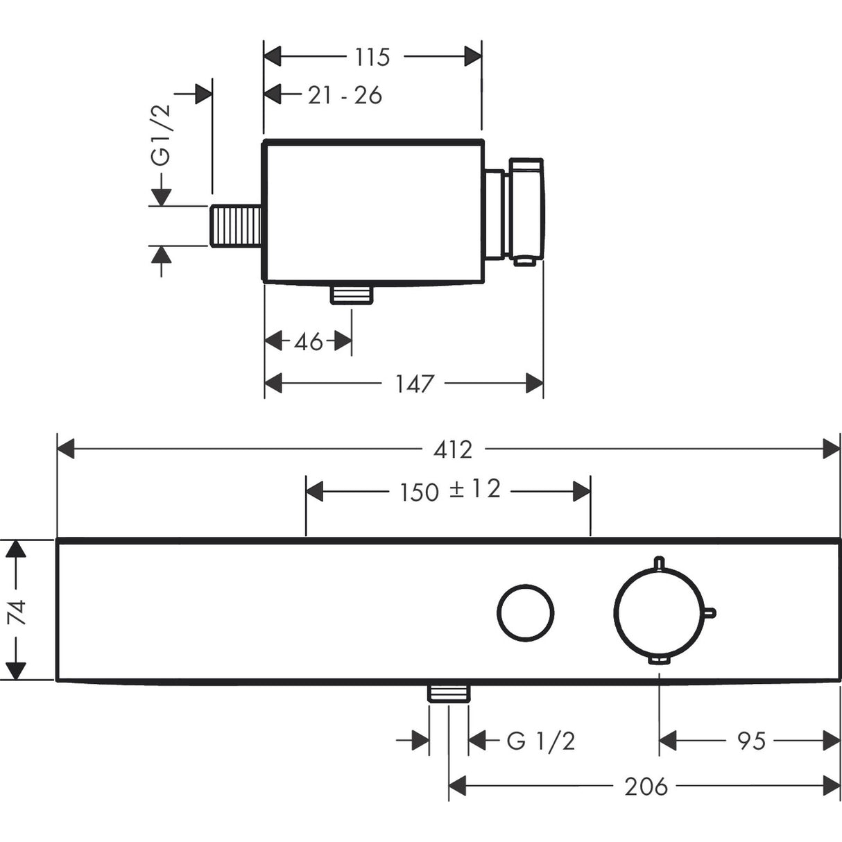 HANSGROHE Mitigeur de douche ShowerTablet Select Thermostatique douche 400