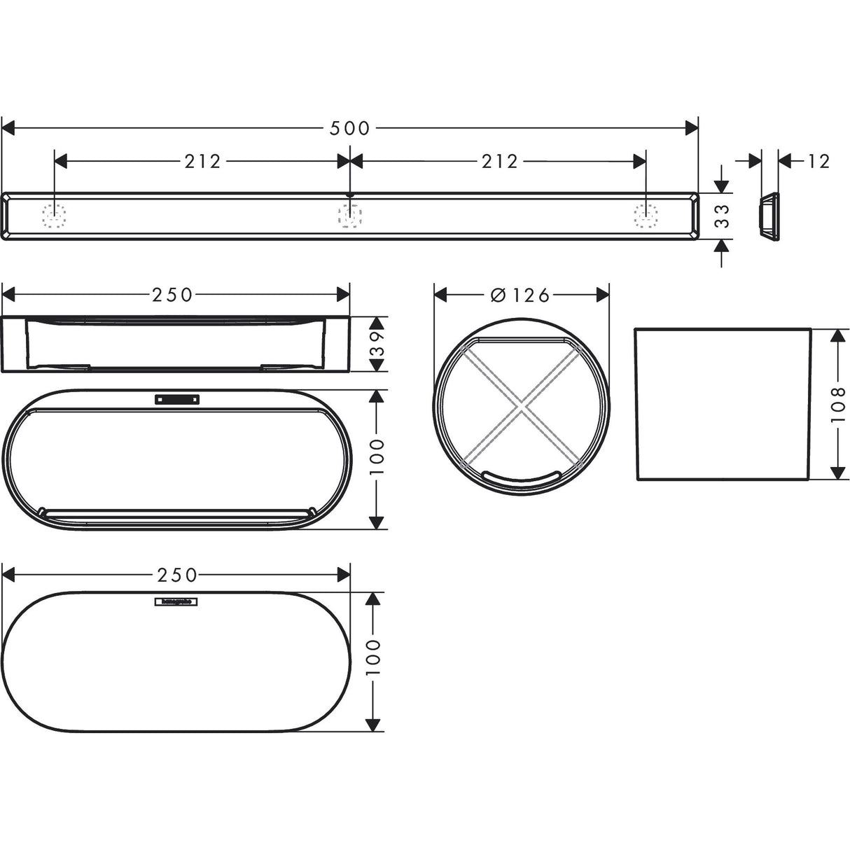 HANSGROHE Ensemble d'accessoires WallStoris pour la salle de bains