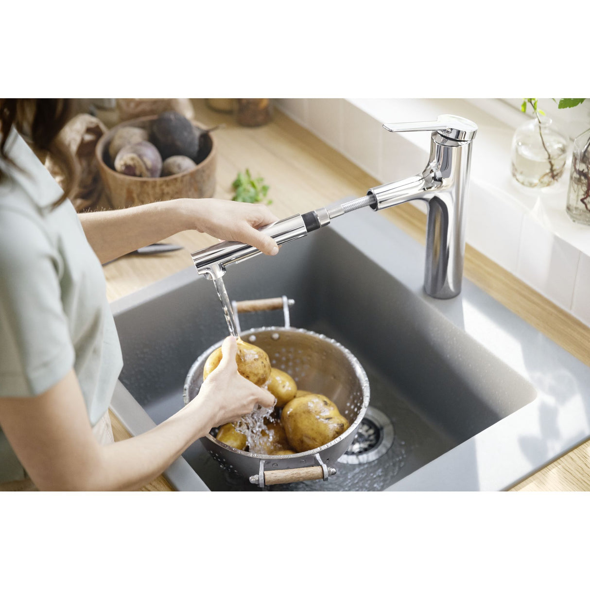 HANSGROHE Mitigeur de cuisine 160 2 jets Zesis M33 avec douchette extractible