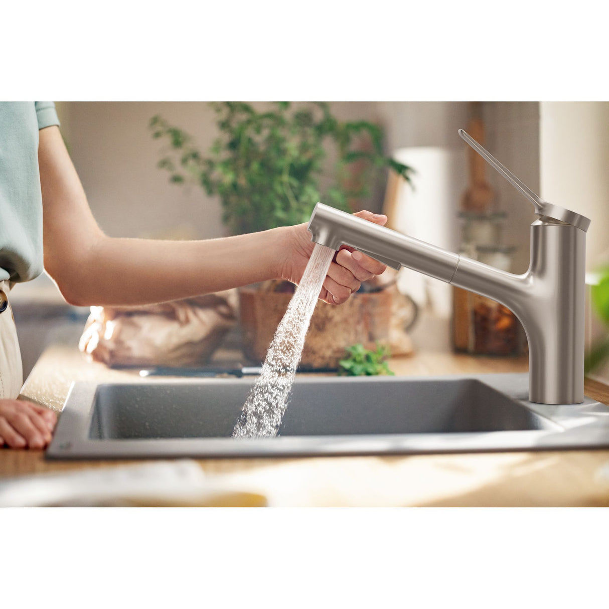HANSGROHE Mitigeur de cuisine 160 2 jets Zesis M33 avec douchette extractible