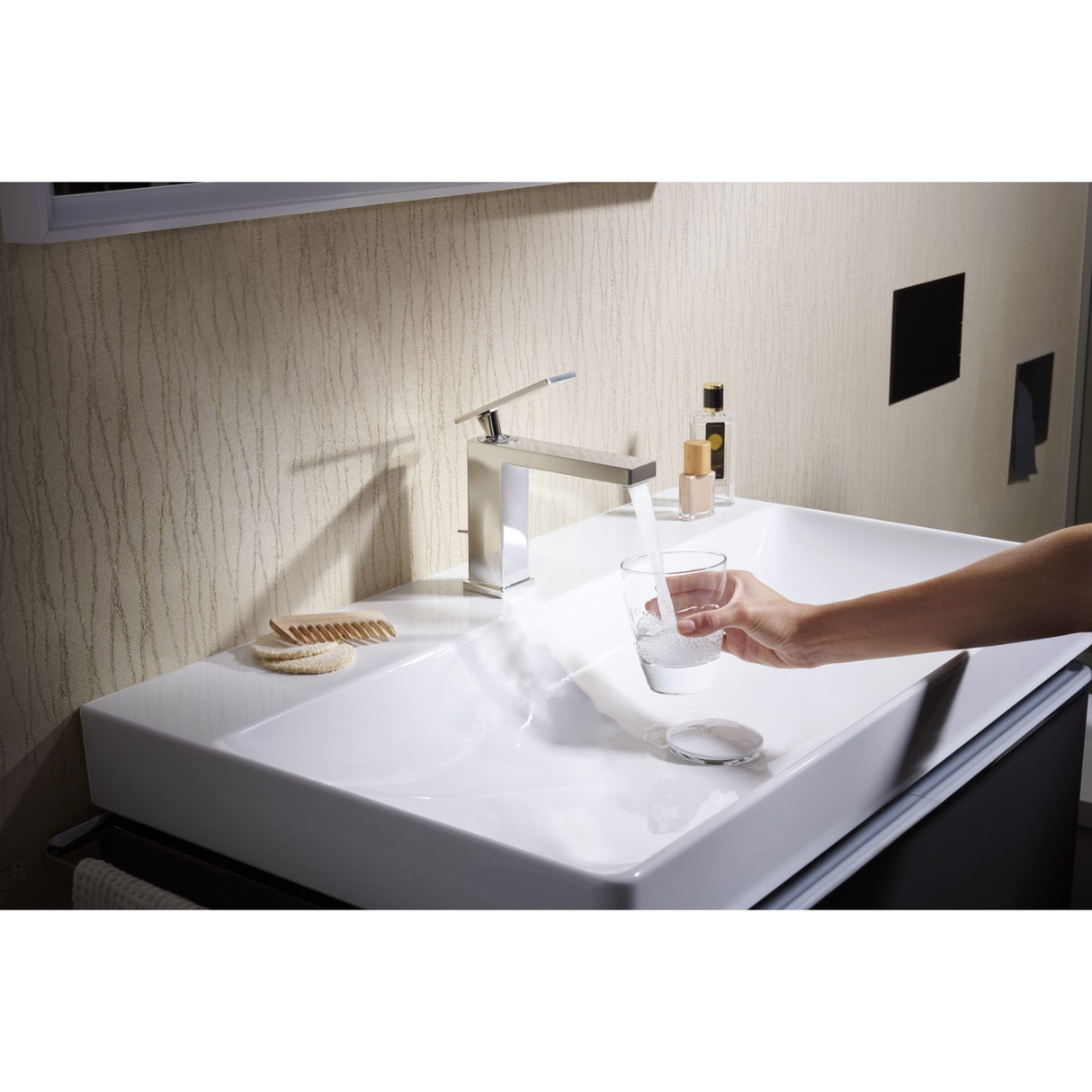 HANSGROHE Mitigeur de lavabo 110 Tecturis E Coolstart avec tirette et vidage