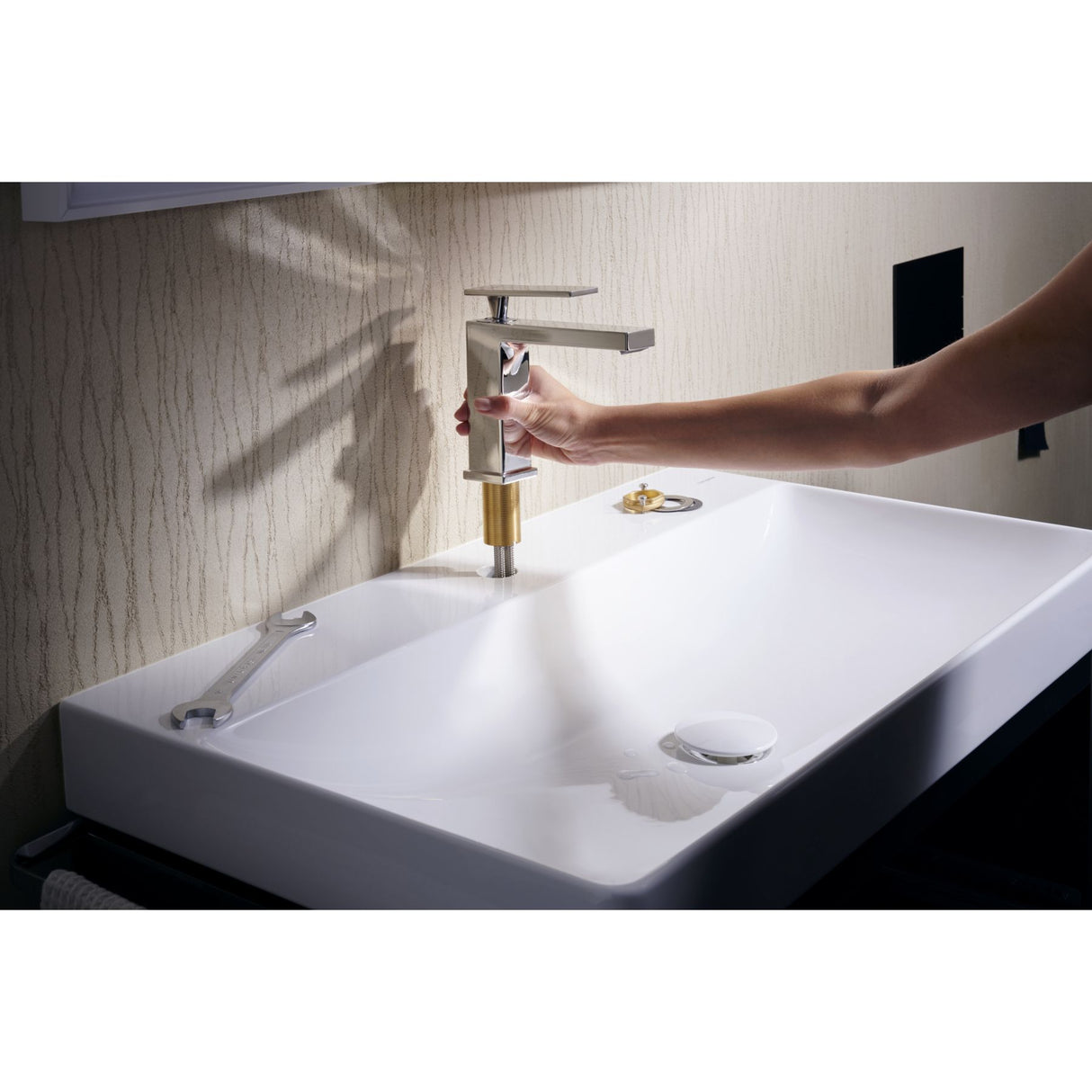 HANSGROHE Mitigeur de lavabo 110 Tecturis E Coolstart avec tirette et vidage
