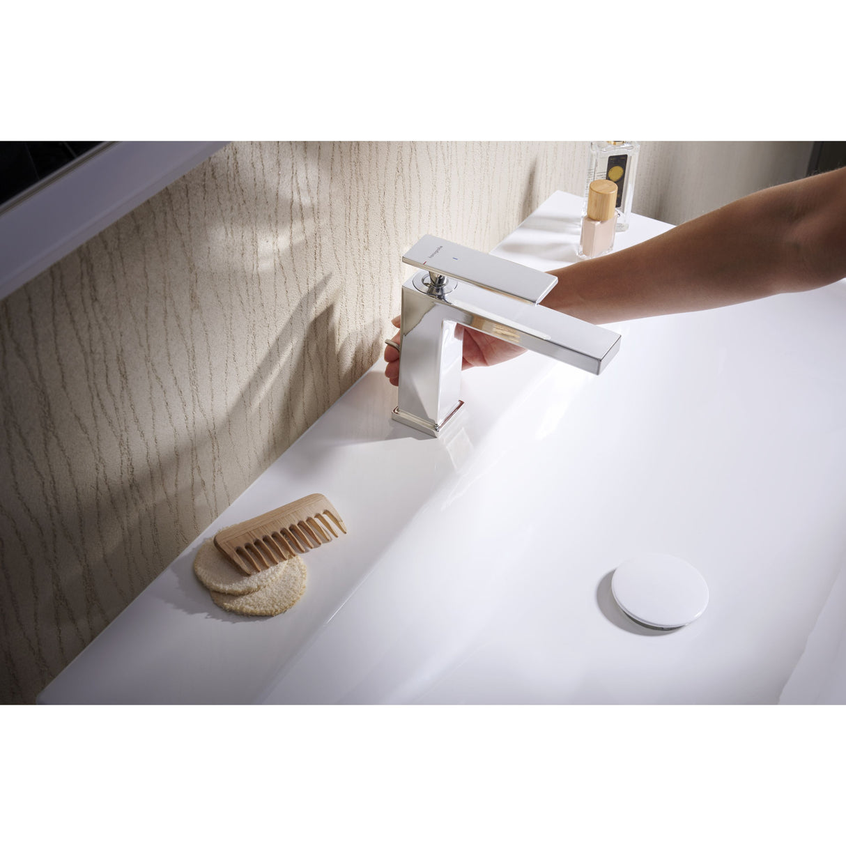 HANSGROHE Mitigeur de lavabo 110 Tecturis E Coolstart avec tirette et vidage