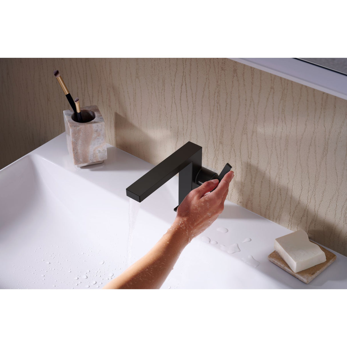 HANSGROHE Mitigeur de lavabo 110 Tecturis E Fine Coolstart avec vidage push-open