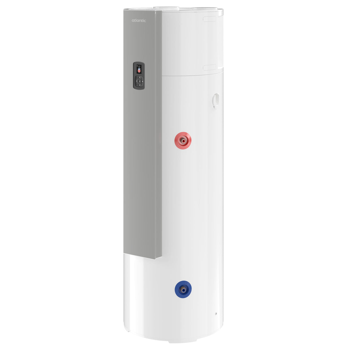 Chauffe-eau Atlantic, blanc et gris, cumulus thermodynamique vertical 240L