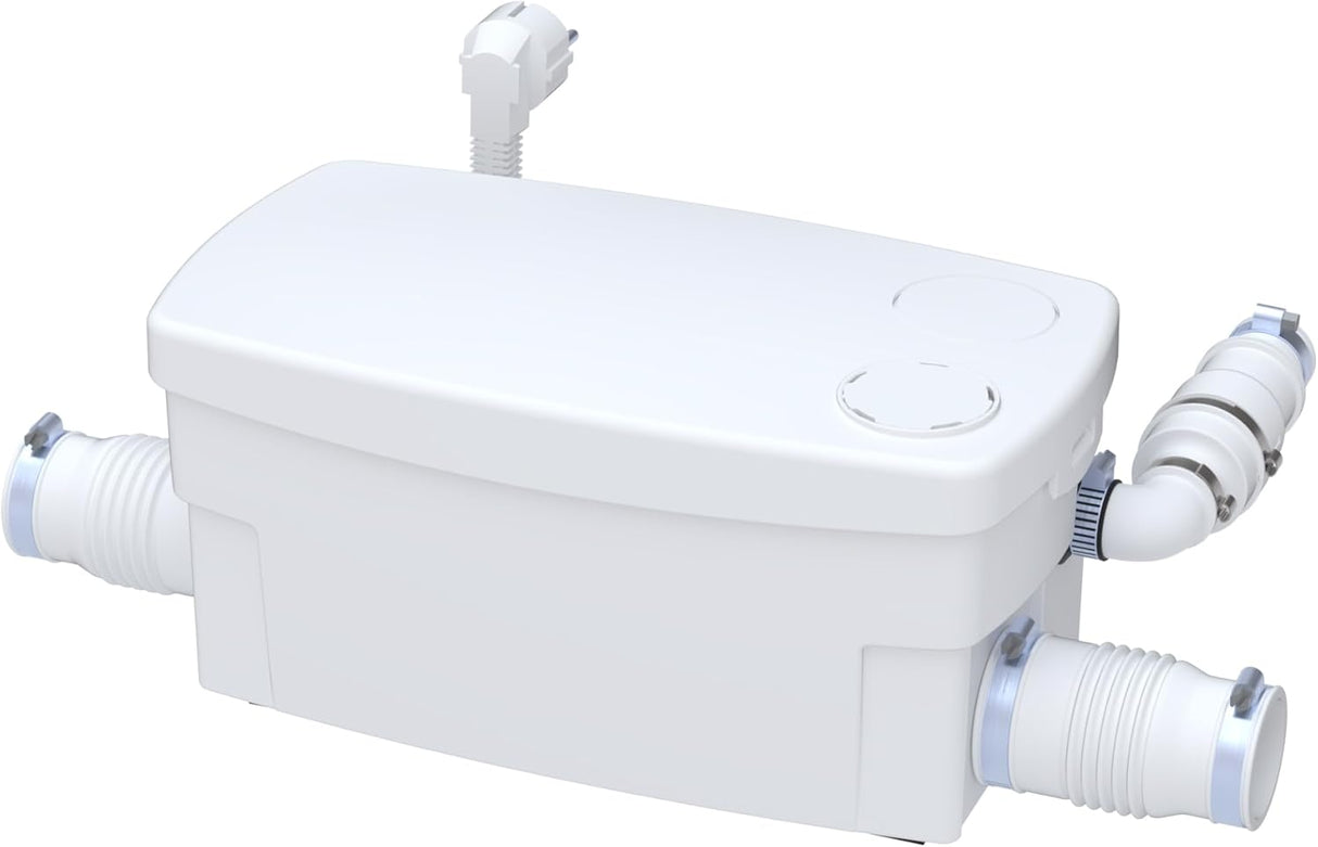 Pompe de relevage Sanidouche+ SFA pour receveur de douche, vue montrant le mécanisme et l'installation.