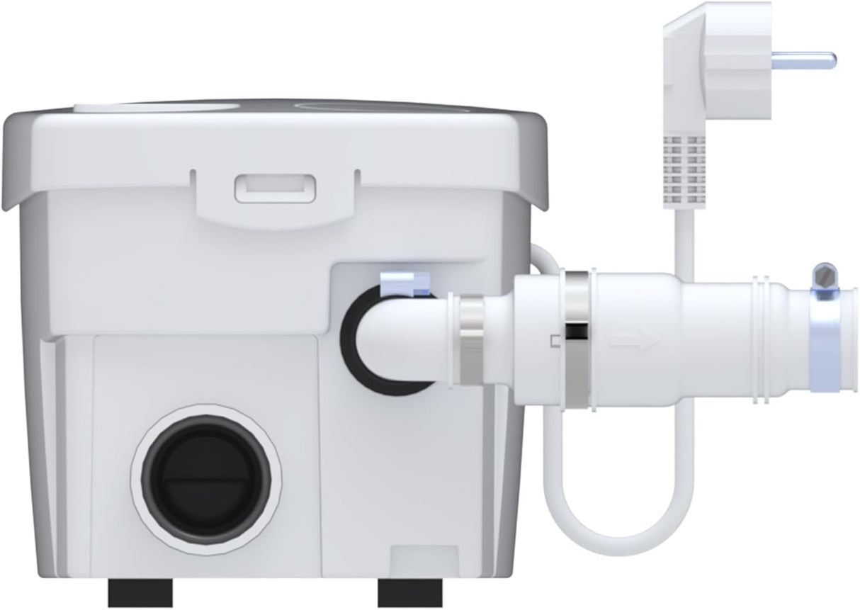 Pompe de relevage Sanidouche+ SFA pour receveur de douche, appareil compact avec câble électrique visible.