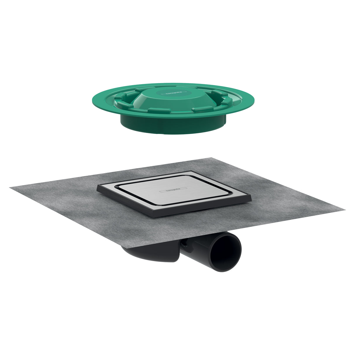 HANSGROHE Bonde de sol RainDrain Spot grille inox 150x150 56055800