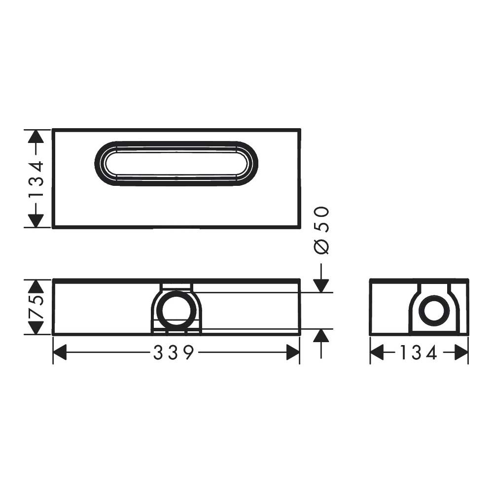 HANSGROHE Corps encastrement Ubox Universal pour caniveau linéaire 01001180