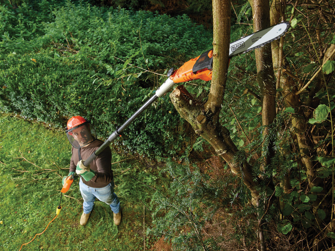 BLACK+DECKER Elagueur sur perche filaire 800W manche de 1,74m à 2,44m