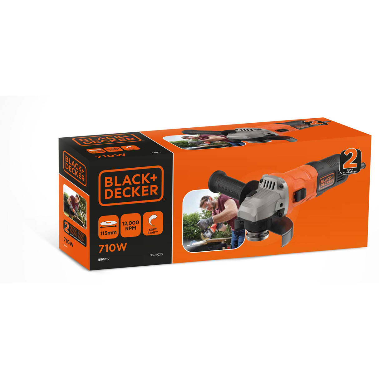 BLACK+DECKER Meuleuse d'angle filaire 710W 115mm BEG010-QS