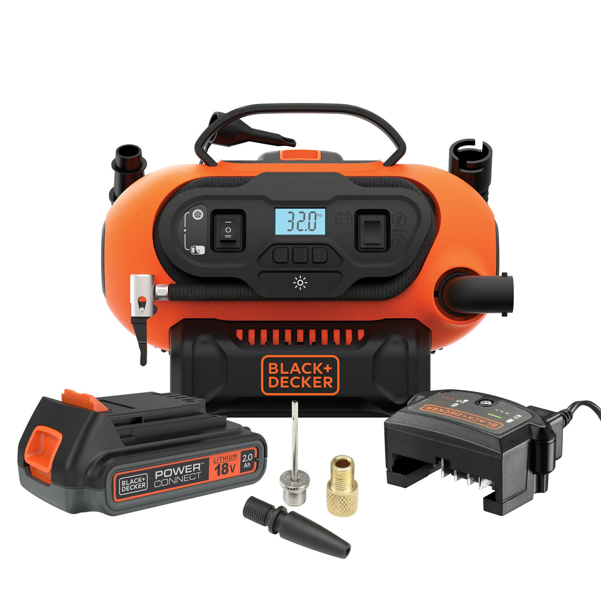 BLACK+DECKER Gonfleur-Compresseur filaire ou sans fil 18V 160 PSI sans Batterie BDCINF18N-QS