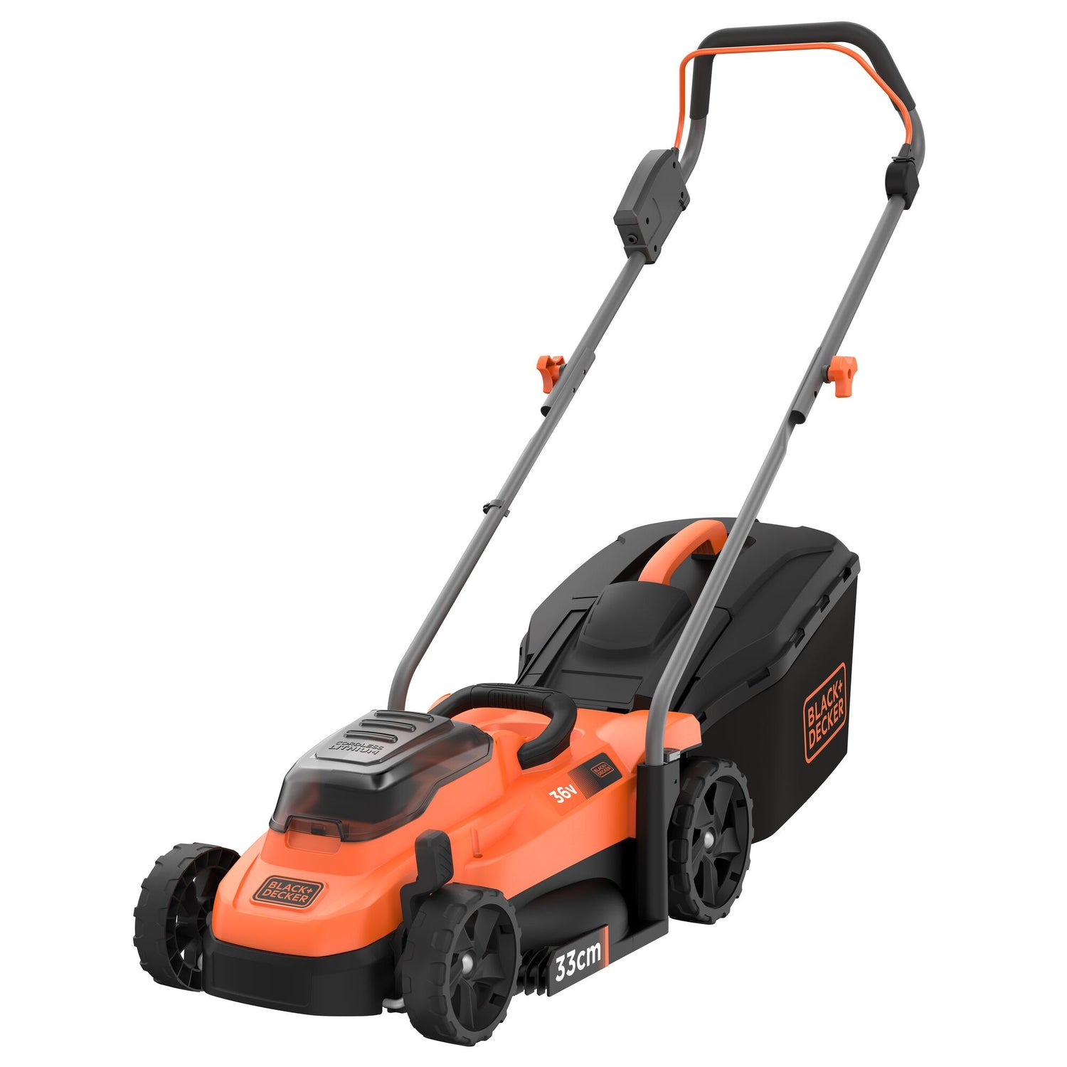 BLACK+DECKER Tondeuse 33cm sans fil 36V avec 1 batterie 2,5Ah BCMW3336L1-QW