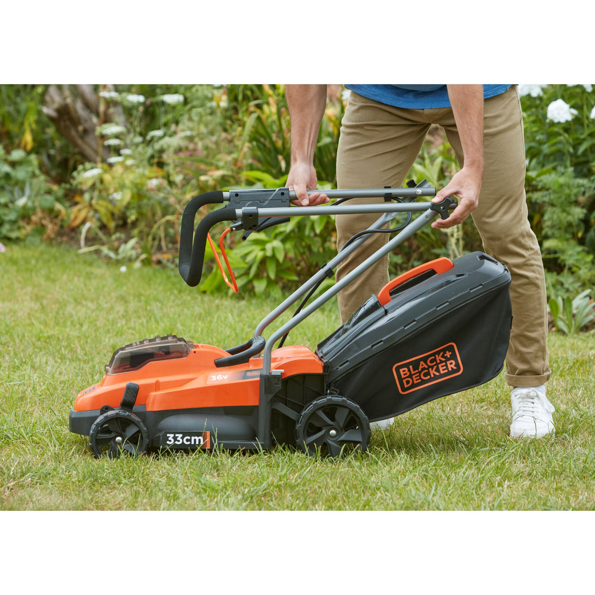 BLACK+DECKER Tondeuse 33cm sans fil 36V avec 1 batterie 2,5Ah BCMW3336L1-QW