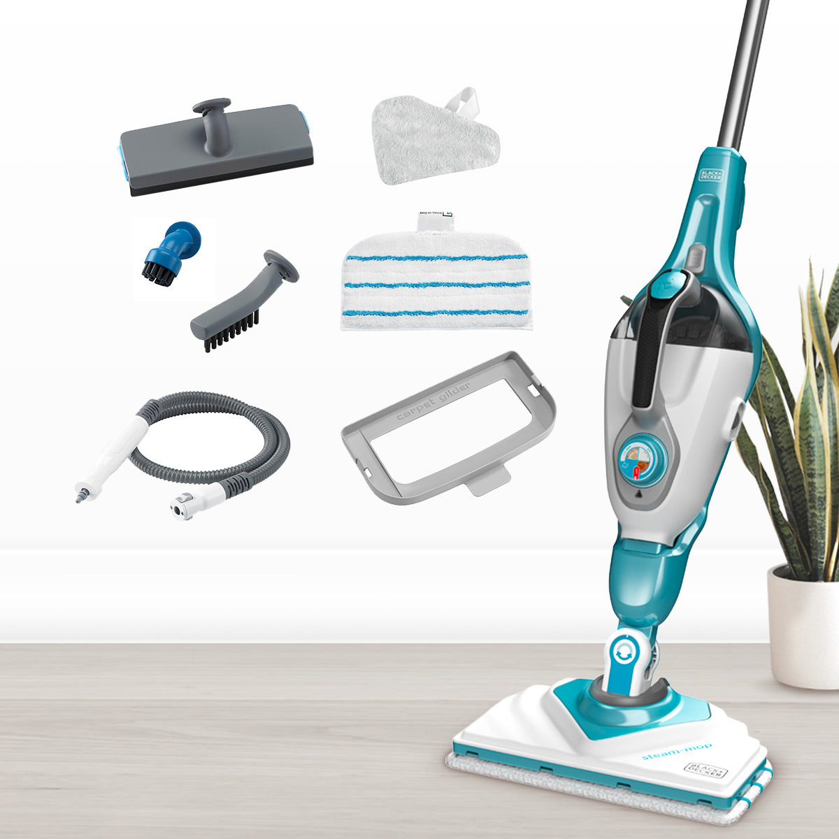 BLACK+DECKER Balai vapeur 1600W avec 7 accessoires BHSM168U-QS