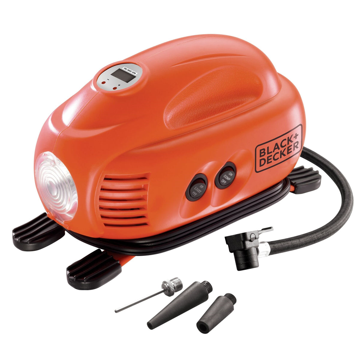 BLACK+DECKER Gonfleur-Compresseur sans fil 120 PSI ou allume-cigare 12 V ASI200-XJ