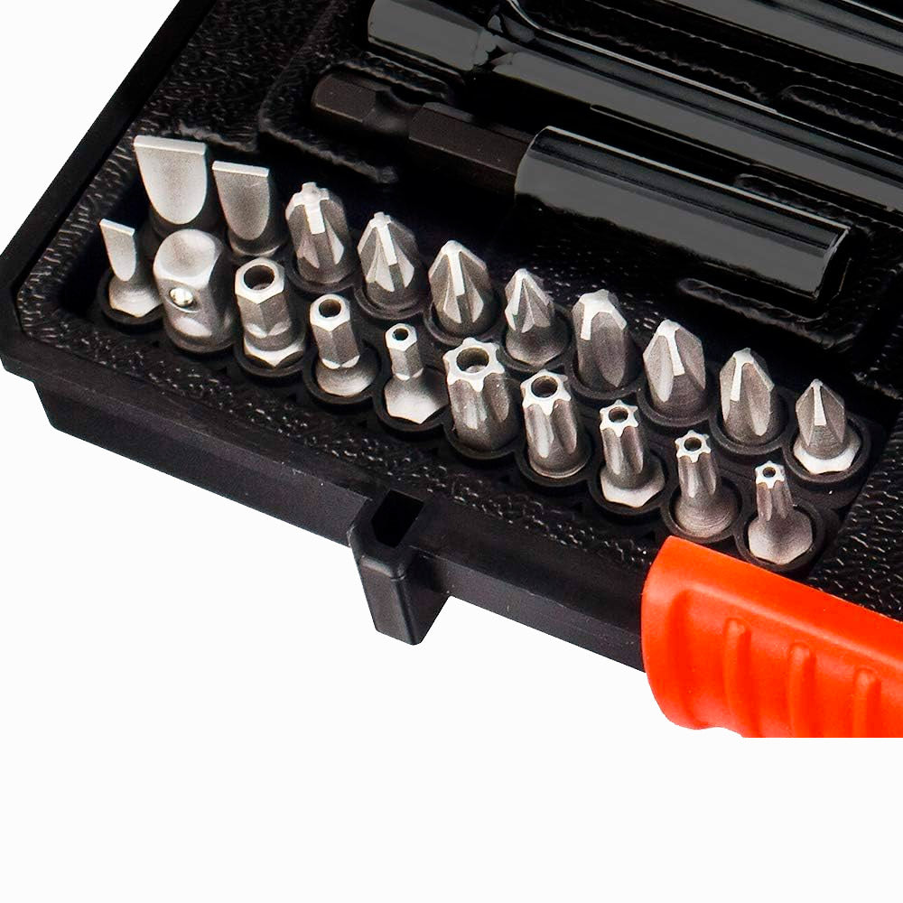 BLACK+DECKER Coffret cliquet et douilles, embouts de vissage 33 pièces A7142-XJ