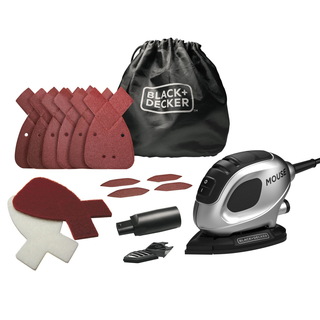 BLACK+DECKER Ponceuse de détail 55W avec 15 accessoires BEW230SBC-QS