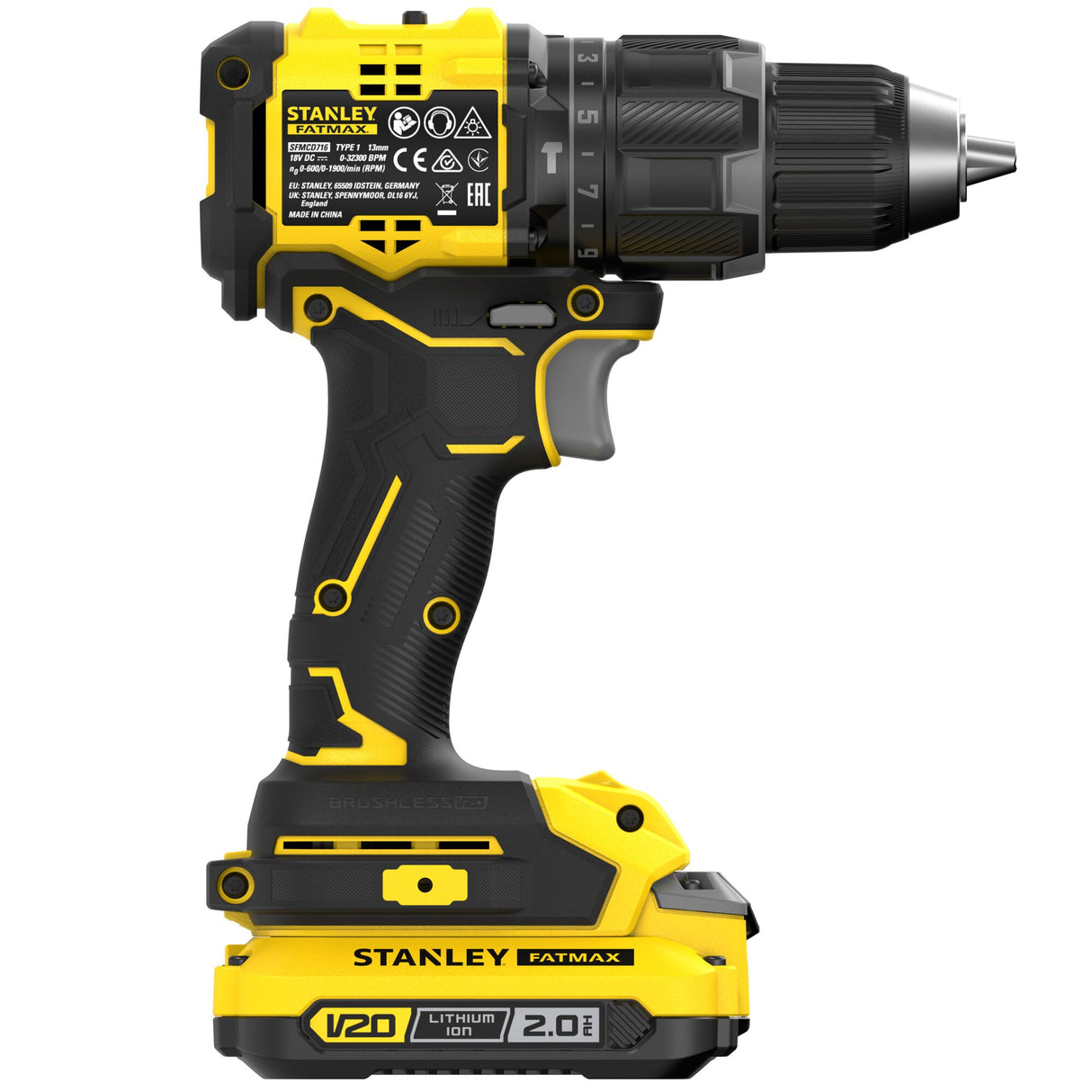 Perceuse sans fil Stanley Fatmax, couleur jaune et noire, outil électroportatif